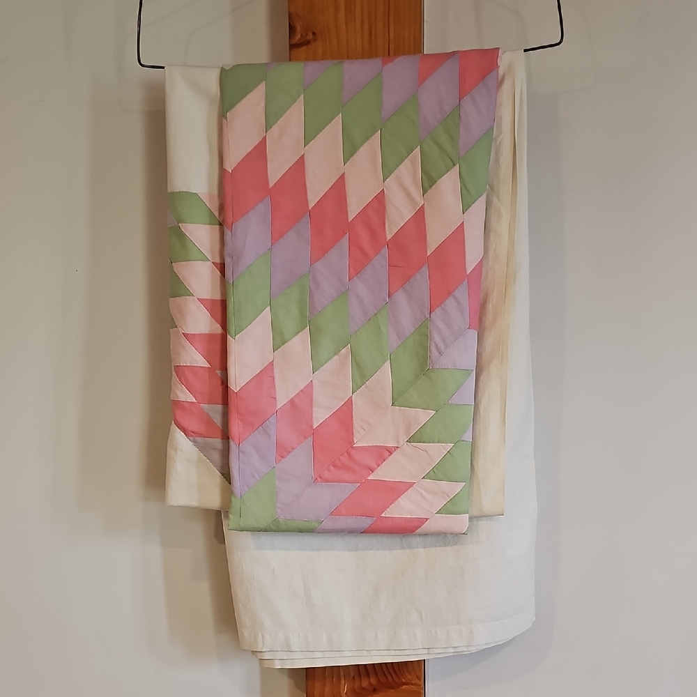 Pastel Geometric Patchwork Quilt Sheet